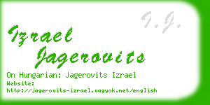 izrael jagerovits business card